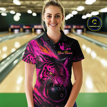 Load image into Gallery viewer, Pink Tiger Bowling Shirts for Men Women Team Bowling Polo &amp; Quarter Zip Shirts MBL150