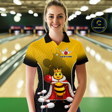 Load image into Gallery viewer, Custom King Bee Bowling Jersey for Women Bowling Team Shirts Bowling Polo &amp; 1/4 Zip HNT266
