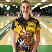 Load image into Gallery viewer, Custom Beer Bear Bowling Jersey for Women Bowling Team Shirts Bowling Polo &amp; 1/4 Zip HNT265
