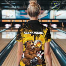 Load image into Gallery viewer, Custom Beer Bear Bowling Jersey for Women Bowling Team Shirts Bowling Polo &amp; 1/4 Zip HNT265