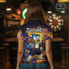 Load image into Gallery viewer, Custom Funny Shark Dart Shirts for Women Darts Team Jerseys Dart Tournament Polo &amp; 1/4 Zip NNT136