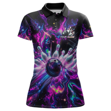 Load image into Gallery viewer, Custom Watercolor Pink Purple Bowling Jersey for Women Bowling Team Shirts Polo &amp; 1/4 Zip HNT268