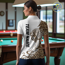 Load image into Gallery viewer, Personalized Leopard 8 Ball Billiard Shirts for Women Billiard Team Jersey Polo &amp; 1/4 Zip Shirts NNT66