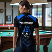 Load image into Gallery viewer, Customized Blue 8 Ball Pool Crown Women's Billiard Shirts, Billiard Team Shirts Polo &amp; 1/4 Zip Shirts NNT37