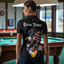 Load image into Gallery viewer, Billiard Shirt American Flag Eagle Billiard Jersey for Women Polo &amp; 1/4 Zip Shirt Team NNT01