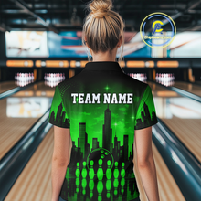 Load image into Gallery viewer, Green Bowling Custom Women Bowling Shirt Polo &amp; Quarter-Zip Bowling Team Jerseys HNT66