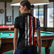 Load image into Gallery viewer, American Flag Billiard Jerseys 8 Ball Pool Billiard Shirts for Women Polo &amp; 1/4 Zip Shirt NNT05