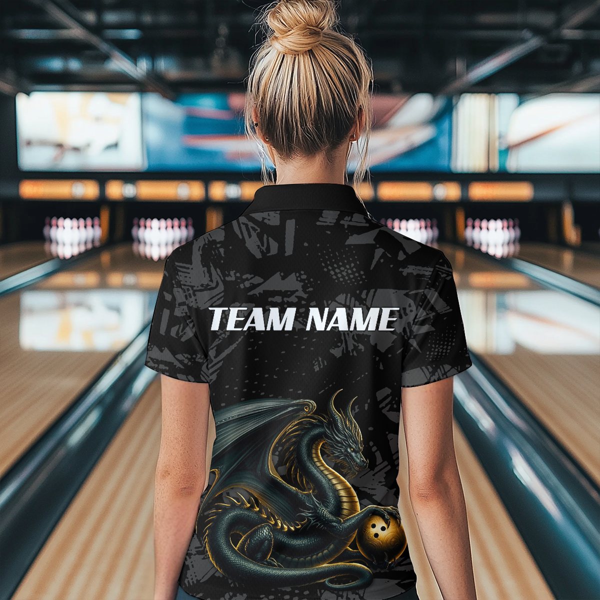 Dragon Bowling Team Shirt Custom Dragon Bowling Jersey Polo Bowling Performance QZT640