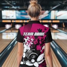 Load image into Gallery viewer, Custom Pink Butterflies Bowling Shirts for Men Women Bowling Jersey Team Name MBL79