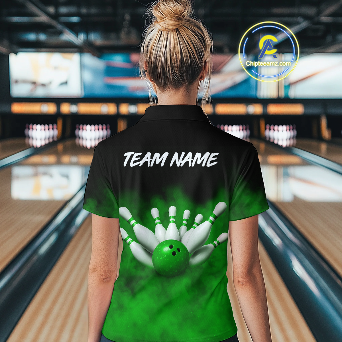 Green Smoke Bowling Shirts for Men Women Team Personalized Bowling Polo and Quarter Zip MBL130