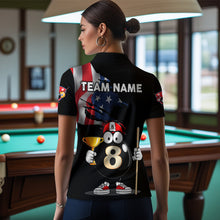 Load image into Gallery viewer, US Flag Funny 8 Ball Billiard Jersey Women Billiard Shirt for Men Team Polo &amp; 1/4 Zip NNT12