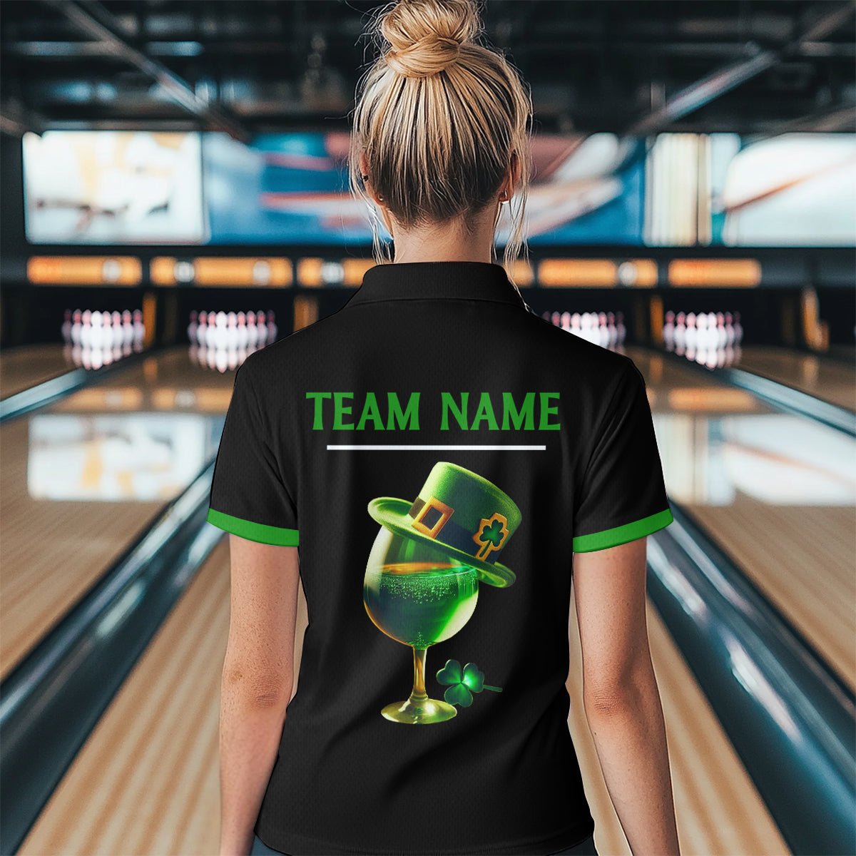 Green Bowling Shirt Custom St Patrick Day for Men Women Polo Bowling Jersey QZT622