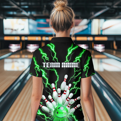 Thunder Lightning Green Bowling Shirt Custom Bowling Jersey for Men Women Team MBL66