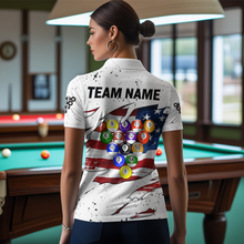 Load image into Gallery viewer, Billiard Jerseys American Flag 8 Ball Pool Billiard Shirts for Women Polo &amp; 1/4 Zip Shirt Team NNT26