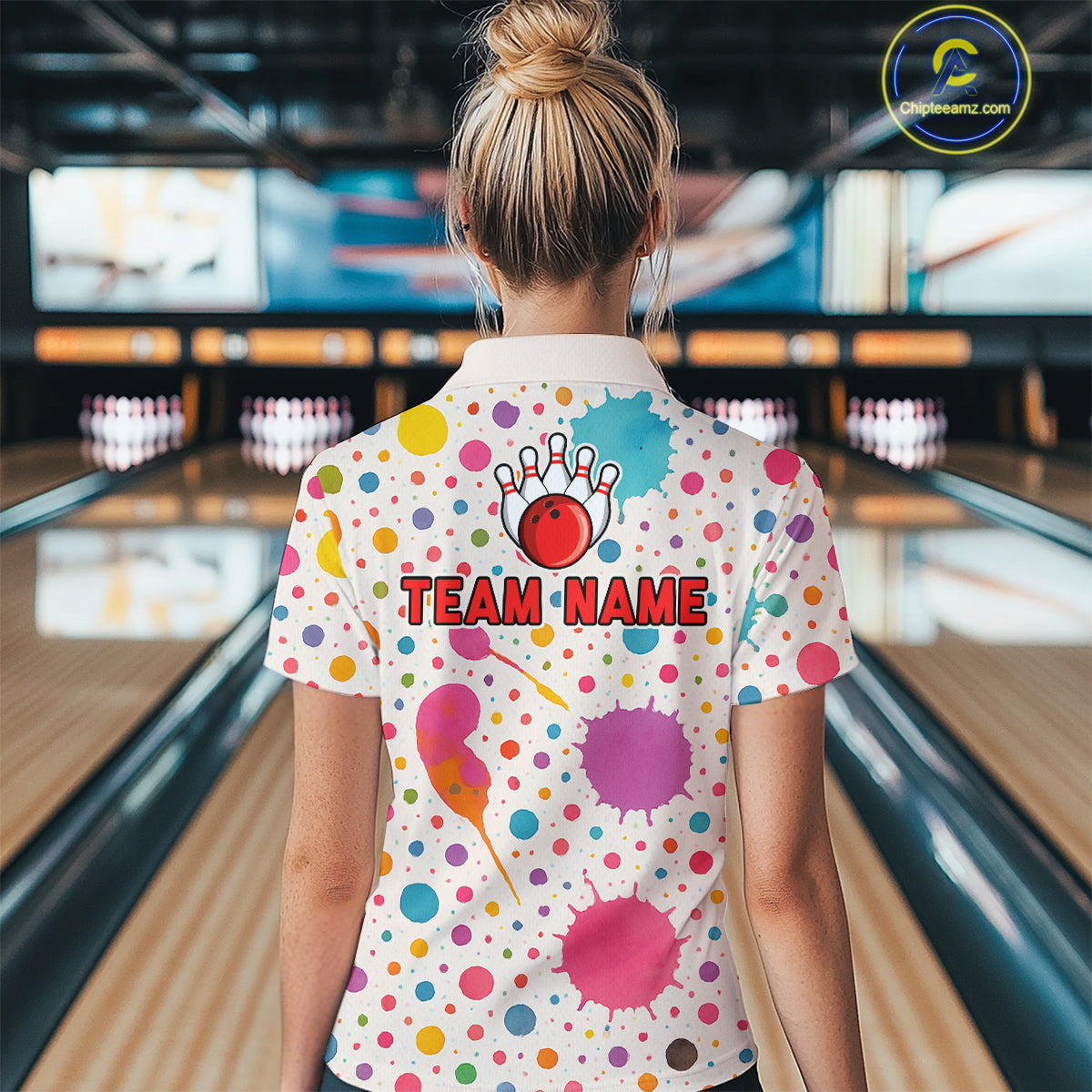 Ink Watercolor Pink Bowling Shirt for Men Women Custom Team Bowling Jerseys MBL103
