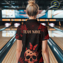 Load image into Gallery viewer, Skull Halloween Team Shirt Custom Horror Bowling Jersey for Women Bowling League Bowling Outfit QZT734