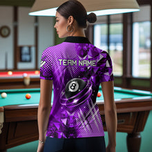 Load image into Gallery viewer, Purple Billiard Shirt 8 Ball Billiard Jersey for Women Billiard Gifts for Women Polo &amp; 1/4 Zip NNT25