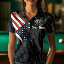 Load image into Gallery viewer, Billiard Shirt American Flag Eagle Billiard Jersey for Women Polo &amp; 1/4 Zip Shirt Team NNT01