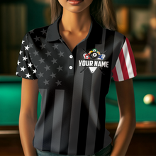 Load image into Gallery viewer, US Flag Billiard Shirt Billiard Jersey for Men Billiard Gifts for Women Team Polo &amp; 1/4 Zip NNT21