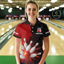 Load image into Gallery viewer, Custom Red&amp;Black Bowling Shirts for Men Women Team Bowling Polo and Quarter Zip MBL97