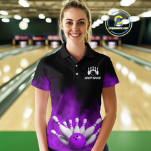 Load image into Gallery viewer, Purple Smoke Bowling Shirts for Men Women Team Personalized Bowling Polo and Quarter Zip MBL130