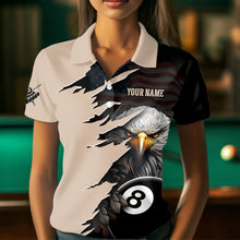 Load image into Gallery viewer, Funny US Flag Eagle Billiard Jersey for Women Billiard Shirt Billiard Gifts Polo &amp; 1/4 Zip NNT14