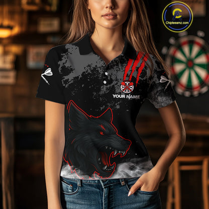 Black Darts Wolf Shirt Grunge Pattern For Women - Custom Team & Player Name NYN0353
