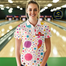 Load image into Gallery viewer, Ink Watercolor Pink Bowling Shirt for Men Women Custom Team Bowling Jerseys MBL103