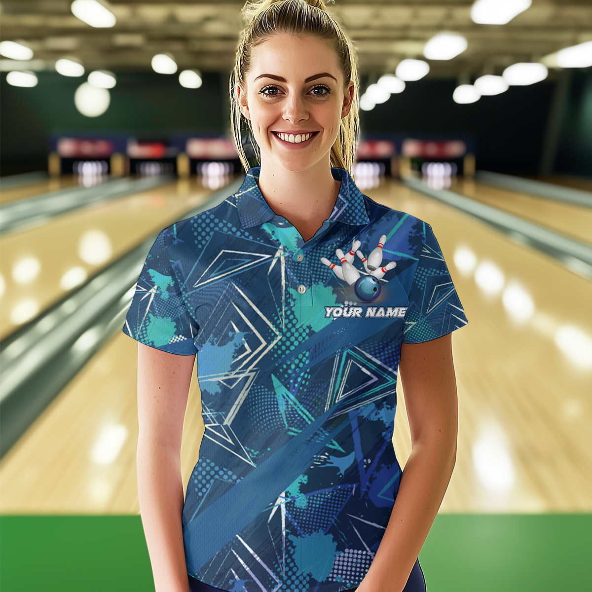 Blue Bowling Shirt Custom Bowling Jersey for Men & Women Flame Bowling Shirt for Bowlers MBL55