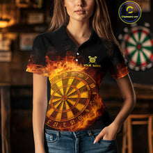 Load image into Gallery viewer, Personalized 3D Orange Dartboard Dragon Flame Dart Shirts For Women Custom Darts Team Jerseys TDM4069