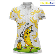 Load image into Gallery viewer, Funny Banana Pattern Golf Women's Polo Shirt, Team Golf Clothes, Golf Gifts NBT610