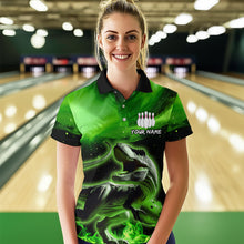 Load image into Gallery viewer, Personalized Green Dinosaur Bowling Shirt Bowling Polo Team League for Men Women QZT666