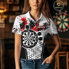 Load image into Gallery viewer, Dartboard Halftone Hexagon Grunge Darts Shirt For Women - Personalized Name For Players NYN0681
