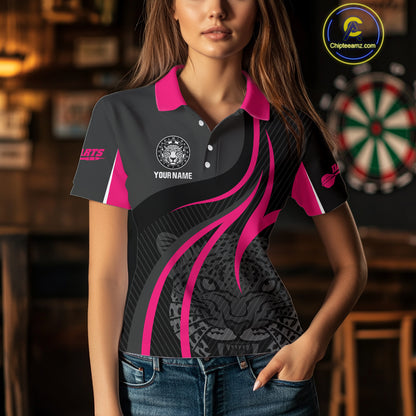 Custom Dart Jersey - Fuchsia & Ebony Panther Power | Personalized Name For Women NYN0325