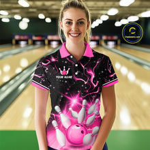 Load image into Gallery viewer, Pink Dragon Flaming Bowling Shirt for Men and Women Custom Bowling Jersey for Team MBL87