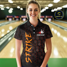 Load image into Gallery viewer, Custom Strike Red Bowling Women Bowling Shirt Polo &amp; Quarter-Zip Bowling Team Jerseys HNT79