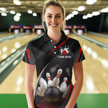 Load image into Gallery viewer, Red Bowling Shirts for Men Women Team Custom Bowling Polo &amp; Quarter Zip Shirt MBL71