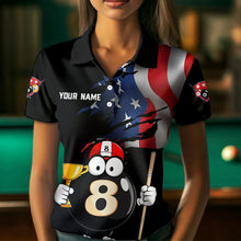 Load image into Gallery viewer, US Flag Funny 8 Ball Billiard Jersey Women Billiard Shirt for Men Team Polo &amp; 1/4 Zip NNT12
