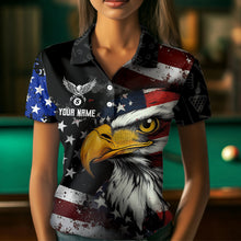 Load image into Gallery viewer, American Flag Billiard Shirt Funny Eagle Billiard Jersey Billiard for Women Polo &amp; 1/4 Zip Shirt NNT06