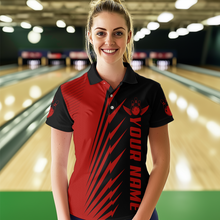 Load image into Gallery viewer, Custom Red Bowling Shirts for Men Women Team Bowling Polo &amp; 1/4 Zip Shirt MBL48