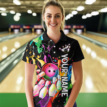 Load image into Gallery viewer, Colorful Bowling Shirt Bowling Jersey Women Personalized Bowling Team Jersey Polo &amp; 1/4 Zip HNT33