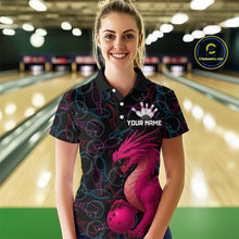 Load image into Gallery viewer, Pink Dragon Bowling Shirt Custom Bowling Jerseys for Men Women with Team Name MBL89