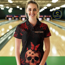 Load image into Gallery viewer, Skull Halloween Team Shirt Custom Horror Bowling Jersey for Women Bowling League Bowling Outfit QZT734