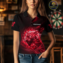 Load image into Gallery viewer, Custom Red Fantasy Tiger Storm Dart Arrow Darts Polo Shirt For Women Dart Team Jerseys NYN1822
