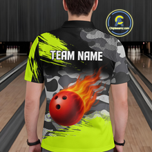 Load image into Gallery viewer, Custom Lime Green Bowling Shirt for Men Women Team Bowling Jerseys Polo 1/4 Zip MBL100