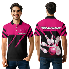 Load image into Gallery viewer, Pink Bowling Shirt Custom Bowling Jersey for Men Women Bowling Polo&amp;1/4 Zip Shirts MBL51