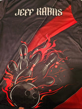 Load image into Gallery viewer, Multi Colors And Styles Custom Name Fire Flame Bowling Team Shirts For Men, Women And Kids IPHW6185