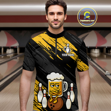 Load image into Gallery viewer, Custom Funny Beer Bowling Jersey for Men Bowling Uniform Polo &amp; 1/4 Zip Bowling Team Shirts HNT107