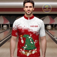 Load image into Gallery viewer, Custom Funny Christmas Bowling Jersey for Men Bowling Team Shirts Polo &amp; 1/4 Zip HNT131