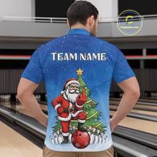 Load image into Gallery viewer, Custom Funny Santa Christmas Bowling Jersey for Men Bowling Team Shirts Polo &amp; 1/4 Zip HNT139